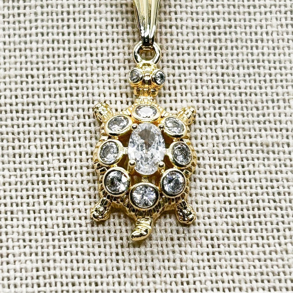 NWOT Gold filled Turtle earrings and necklace set ❤️ - Picture 6 of 12